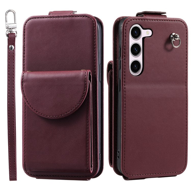 For Samsung Galaxy S23 Case Mobile Phone PU Leather+TPU Vertical Flip Cover