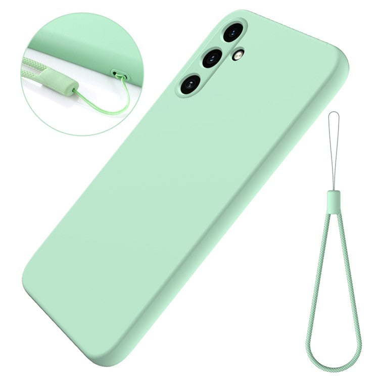 Anti-Scratch Phone Cover for Samsung Galaxy A15 4G / 5G Case Soft Lining Liquid Silicone Shell with Strap