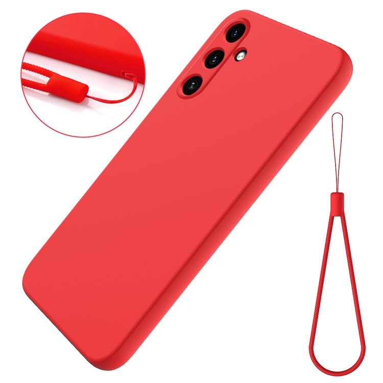 Anti-Scratch Phone Cover for Samsung Galaxy A15 4G / 5G Case Soft Lining Liquid Silicone Shell with Strap