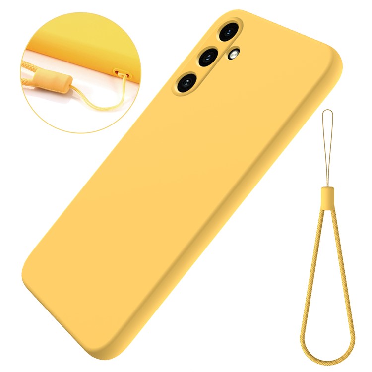 Anti-Scratch Phone Cover for Samsung Galaxy A15 4G / 5G Case Soft Lining Liquid Silicone Shell with Strap