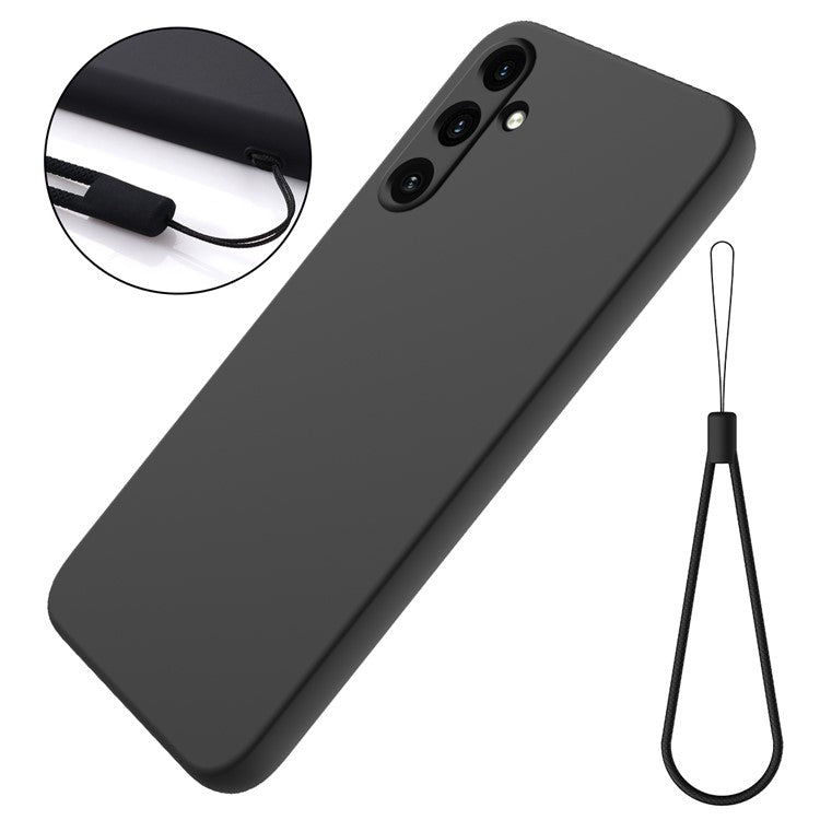 Anti-Scratch Phone Cover for Samsung Galaxy A15 4G / 5G Case Soft Lining Liquid Silicone Shell with Strap