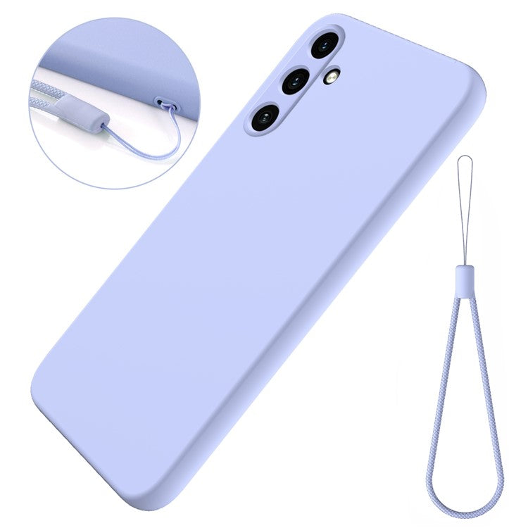 Anti-Scratch Phone Cover for Samsung Galaxy A15 4G / 5G Case Soft Lining Liquid Silicone Shell with Strap