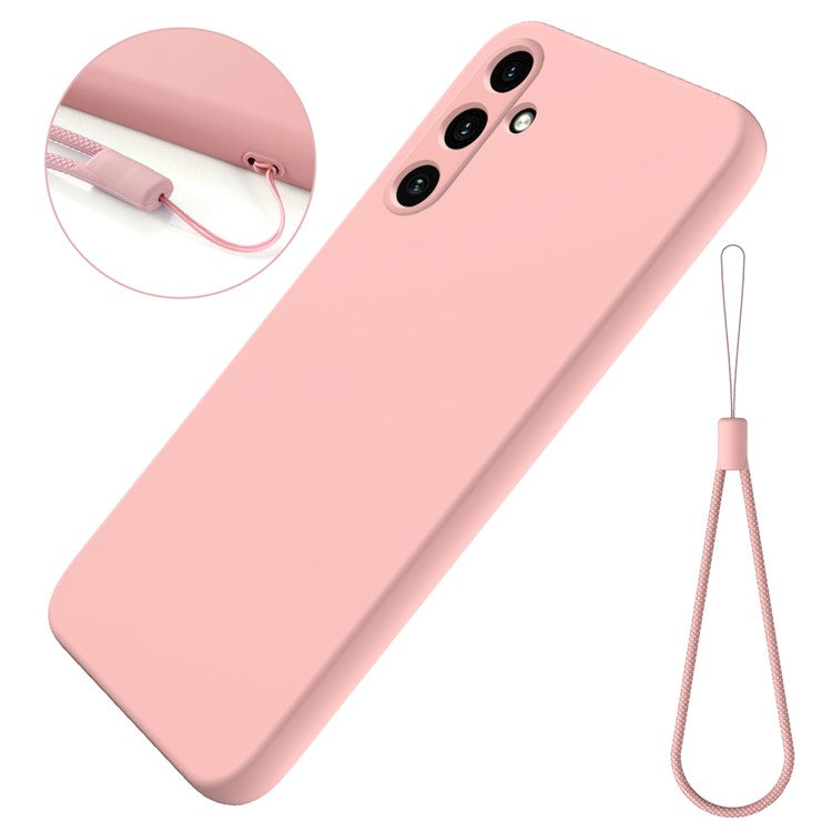 Anti-Scratch Phone Cover for Samsung Galaxy A15 4G / 5G Case Soft Lining Liquid Silicone Shell with Strap