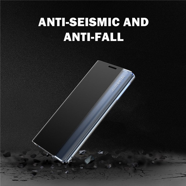För Samsung Galaxy S24 Fodral View Window Reptåligt PU-läder Flip Stand Telefonskydd