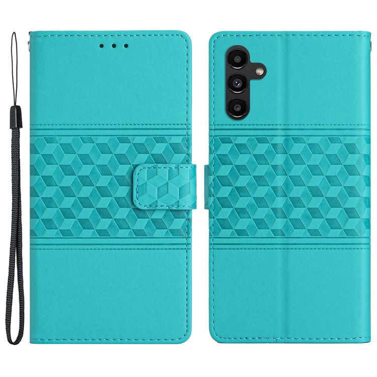 For Samsung Galaxy A05s 4G Case Anti-drop Imprinted Rhombus PU Leather Phone Stand Cover