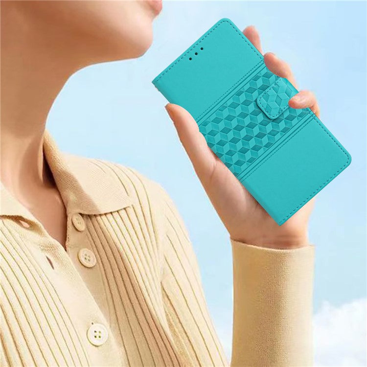 For Samsung Galaxy A05s 4G Case Anti-drop Imprinted Rhombus PU Leather Phone Stand Cover