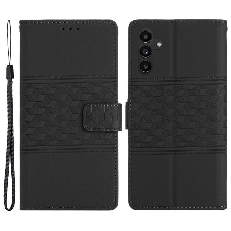 For Samsung Galaxy A05s 4G Case Anti-drop Imprinted Rhombus PU Leather Phone Stand Cover
