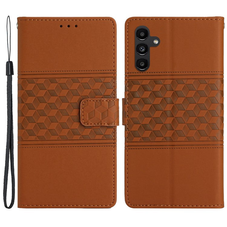 For Samsung Galaxy A05s 4G Case Anti-drop Imprinted Rhombus PU Leather Phone Stand Cover
