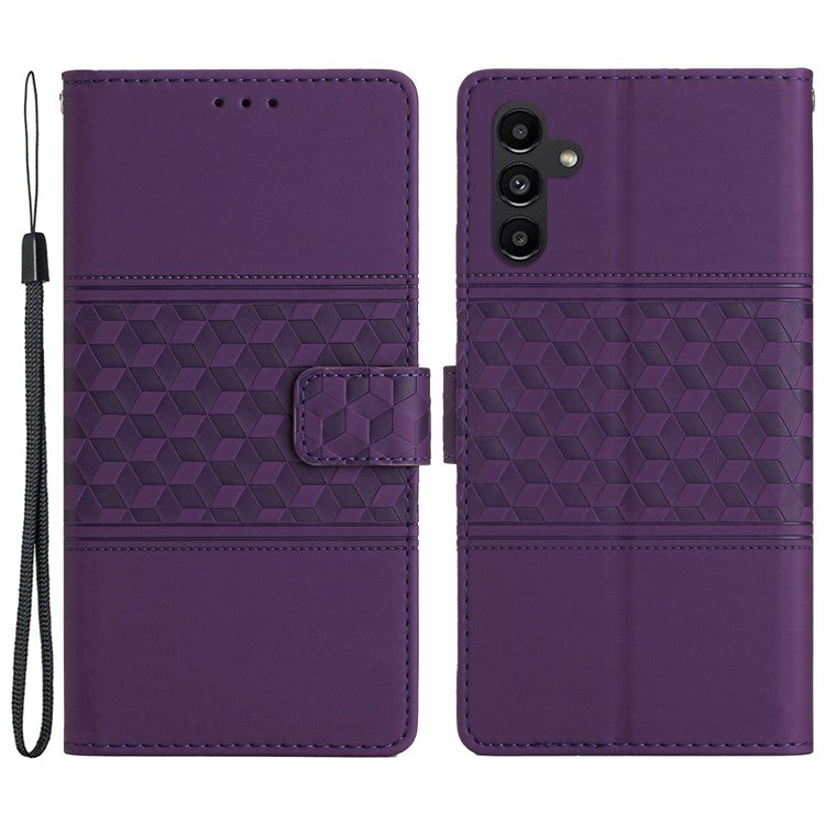 For Samsung Galaxy A05s 4G Case Anti-drop Imprinted Rhombus PU Leather Phone Stand Cover
