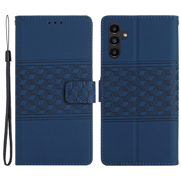 For Samsung Galaxy A05s 4G Case Anti-drop Imprinted Rhombus PU Leather Phone Stand Cover