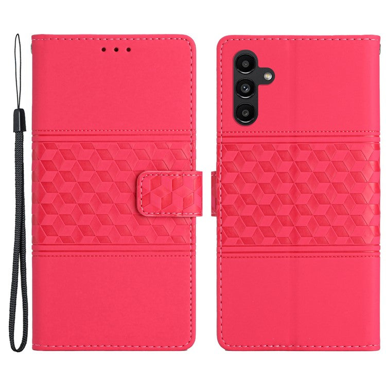 For Samsung Galaxy A05s 4G Case Anti-drop Imprinted Rhombus PU Leather Phone Stand Cover
