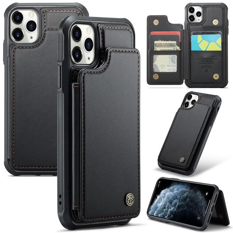 För iPhone 11 Pro telefonfodral CASEME C22 läderbaksida med RFID-kortplats