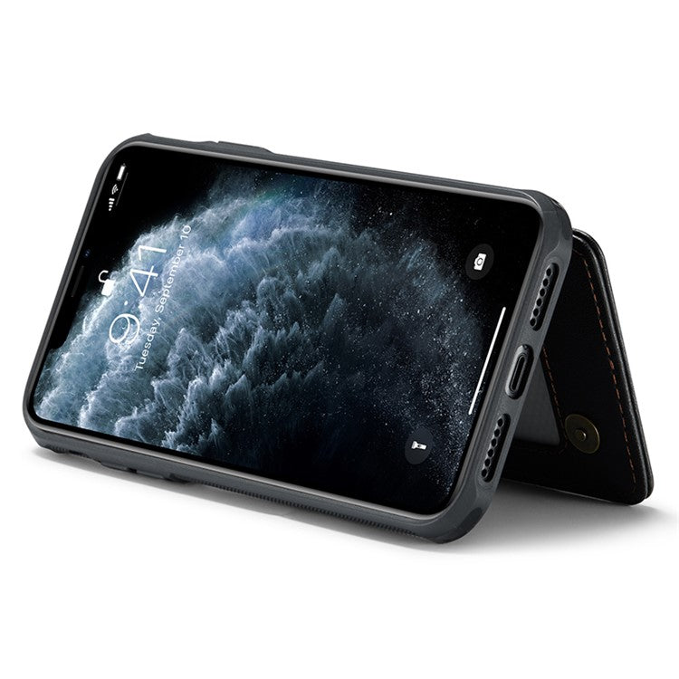 För iPhone 11 Pro telefonfodral CASEME C22 läderbaksida med RFID-kortplats