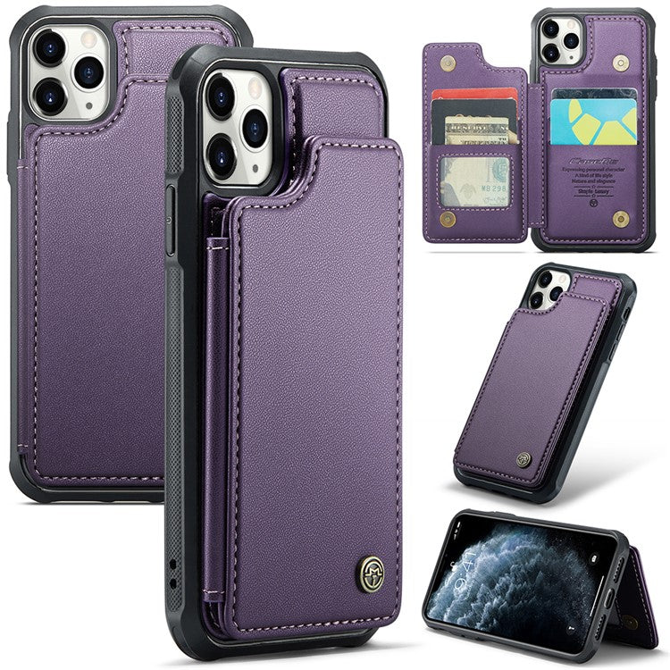 För iPhone 11 Pro telefonfodral CASEME C22 läderbaksida med RFID-kortplats
