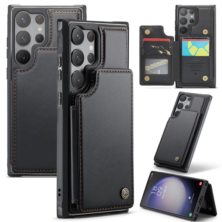 For Samsung Galaxy S23 Ultra Phone Case CASEME C22 Leather Back Cover with RFID Blocking Card Slots