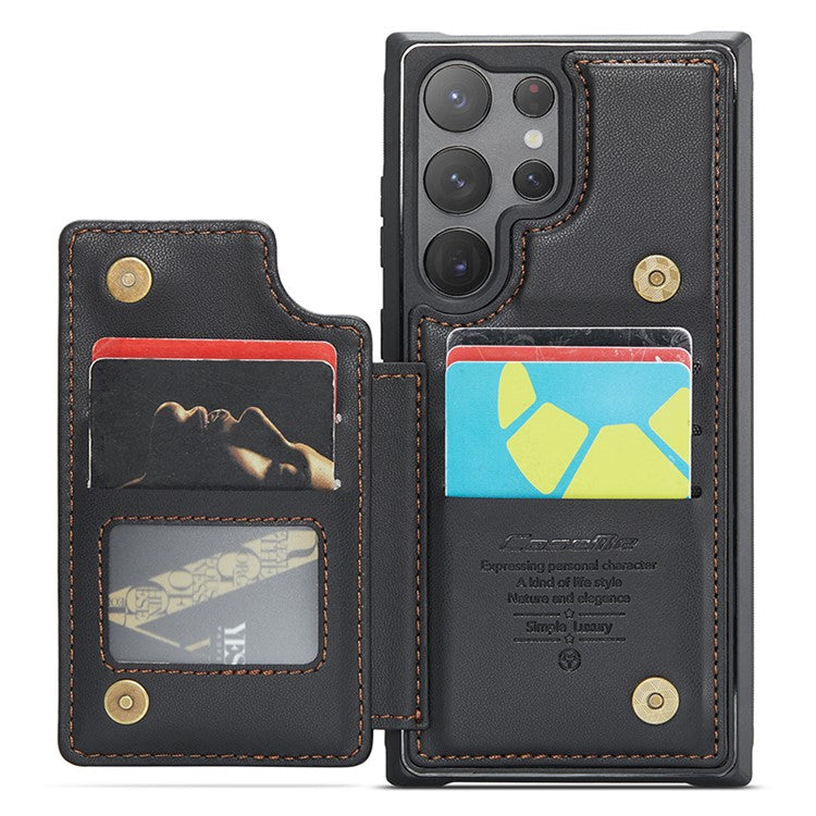 For Samsung Galaxy S23 Ultra Phone Case CASEME C22 Leather Back Cover with RFID Blocking Card Slots