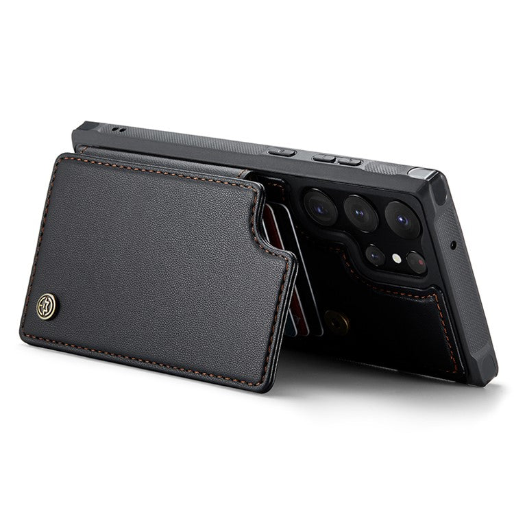 For Samsung Galaxy S23 Ultra Phone Case CASEME C22 Leather Back Cover with RFID Blocking Card Slots