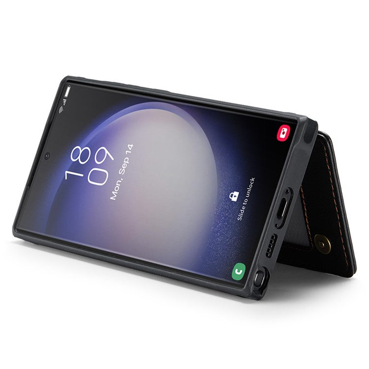 For Samsung Galaxy S23 Ultra Phone Case CASEME C22 Leather Back Cover with RFID Blocking Card Slots