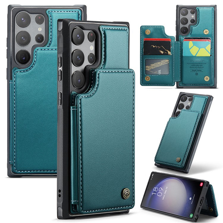 For Samsung Galaxy S23 Ultra Phone Case CASEME C22 Leather Back Cover with RFID Blocking Card Slots