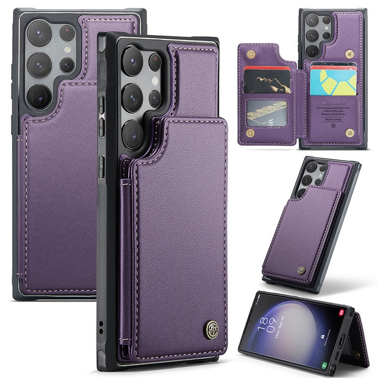 For Samsung Galaxy S23 Ultra Phone Case CASEME C22 Leather Back Cover with RFID Blocking Card Slots