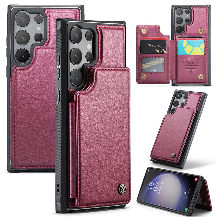 For Samsung Galaxy S23 Ultra Phone Case CASEME C22 Leather Back Cover with RFID Blocking Card Slots