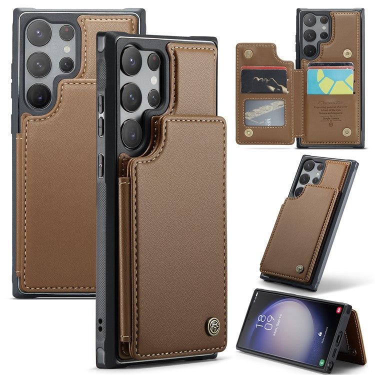 For Samsung Galaxy S23 Ultra Phone Case CASEME C22 Leather Back Cover with RFID Blocking Card Slots