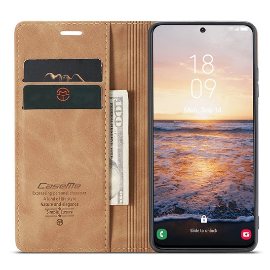 CASEME 013-serien för Samsung Galaxy S24+ Fodral PU-läderplånbok Mobiltelefonskydd