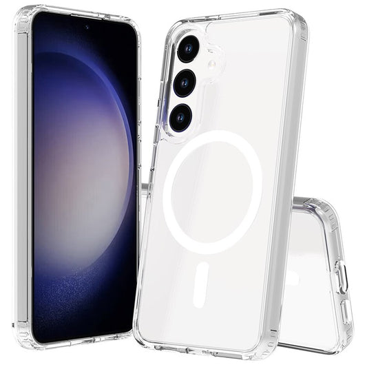 För Samsung Galaxy S24+ Fodral Akryl+TPU Klart telefonskal kompatibelt med MagSafe