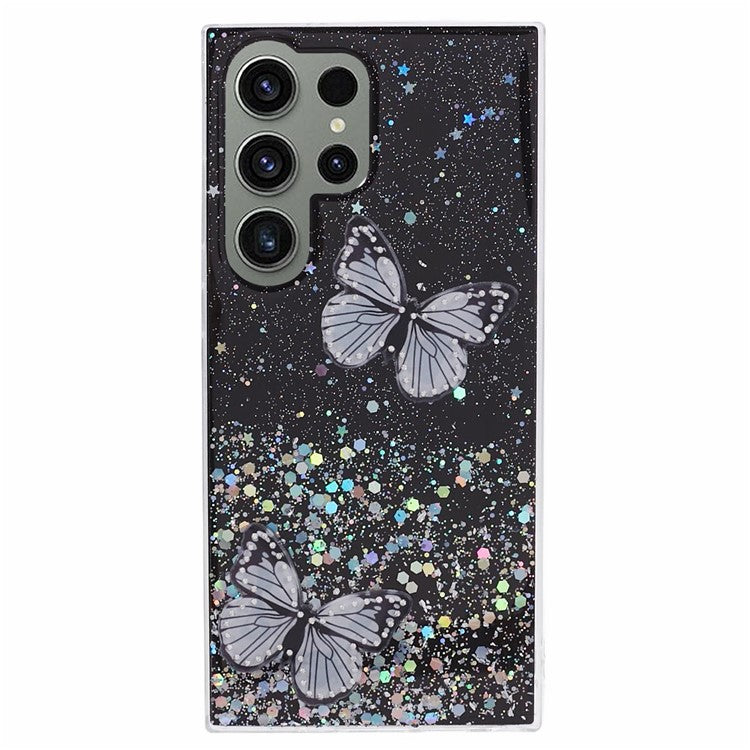 AW Series For Samsung Galaxy S23 Ultra Case TPU+PVC Epoxy Back Cover with Big Rear Lens Hole
