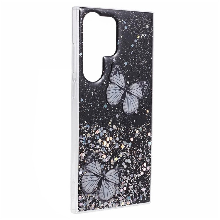 AW Series For Samsung Galaxy S23 Ultra Case TPU+PVC Epoxy Back Cover with Big Rear Lens Hole