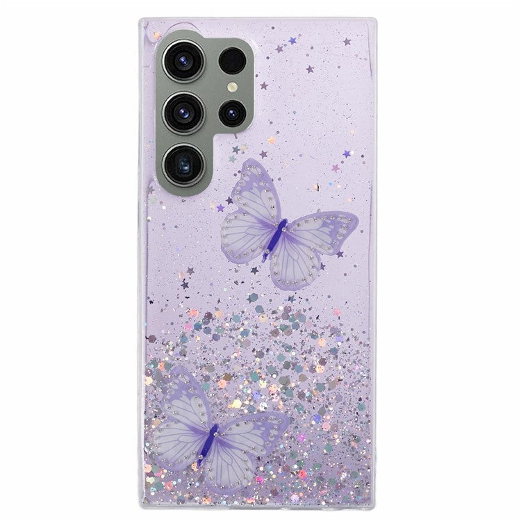 AW Series For Samsung Galaxy S23 Ultra Case TPU+PVC Epoxy Back Cover with Big Rear Lens Hole