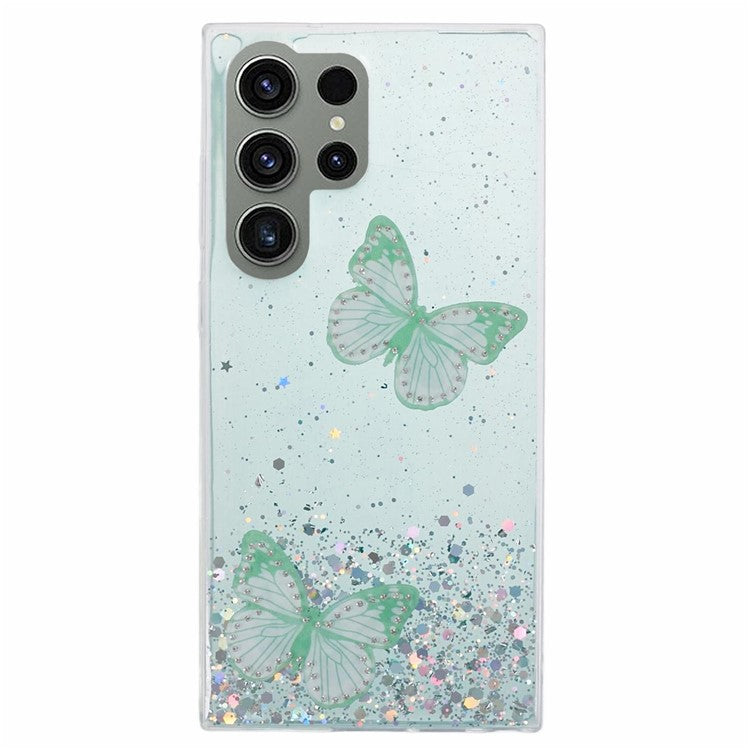 AW Series For Samsung Galaxy S23 Ultra Case TPU+PVC Epoxy Back Cover with Big Rear Lens Hole