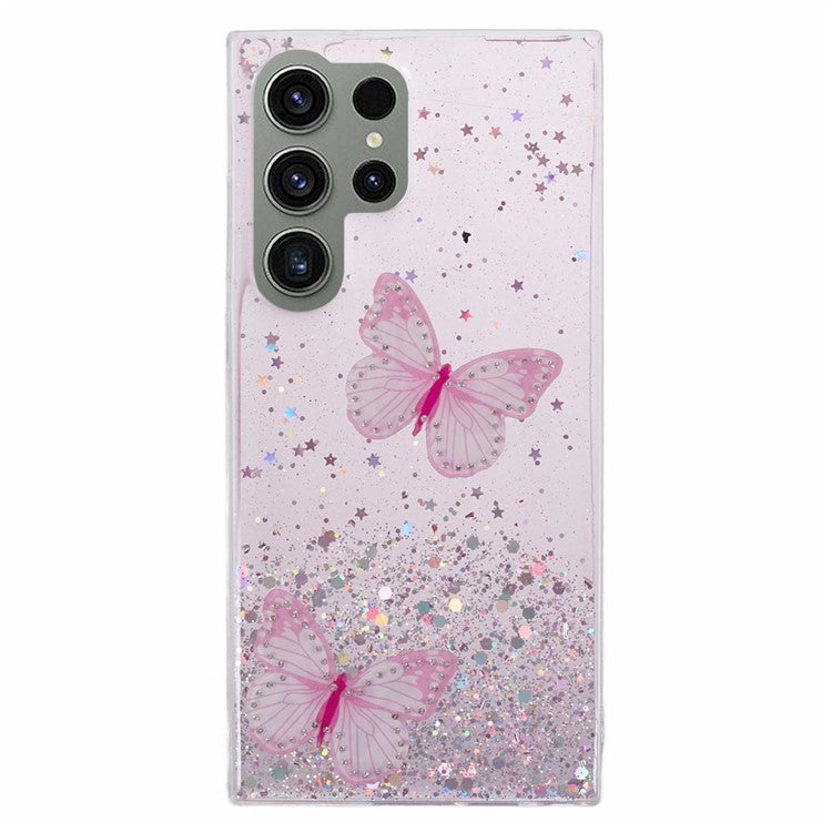 AW Series For Samsung Galaxy S23 Ultra Case TPU+PVC Epoxy Back Cover with Big Rear Lens Hole