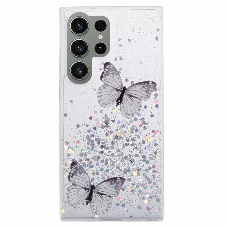 AW Series For Samsung Galaxy S23 Ultra Case TPU+PVC Epoxy Back Cover with Big Rear Lens Hole