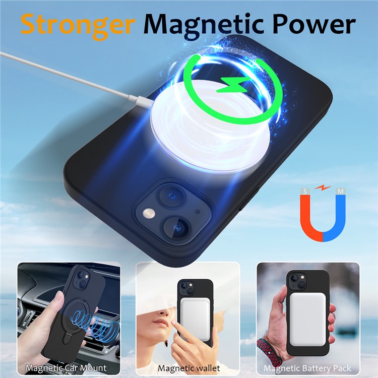 För iPhone 14 Magnetfodral Ringhållare Kickstand Cover Kompatibel med MagSafe