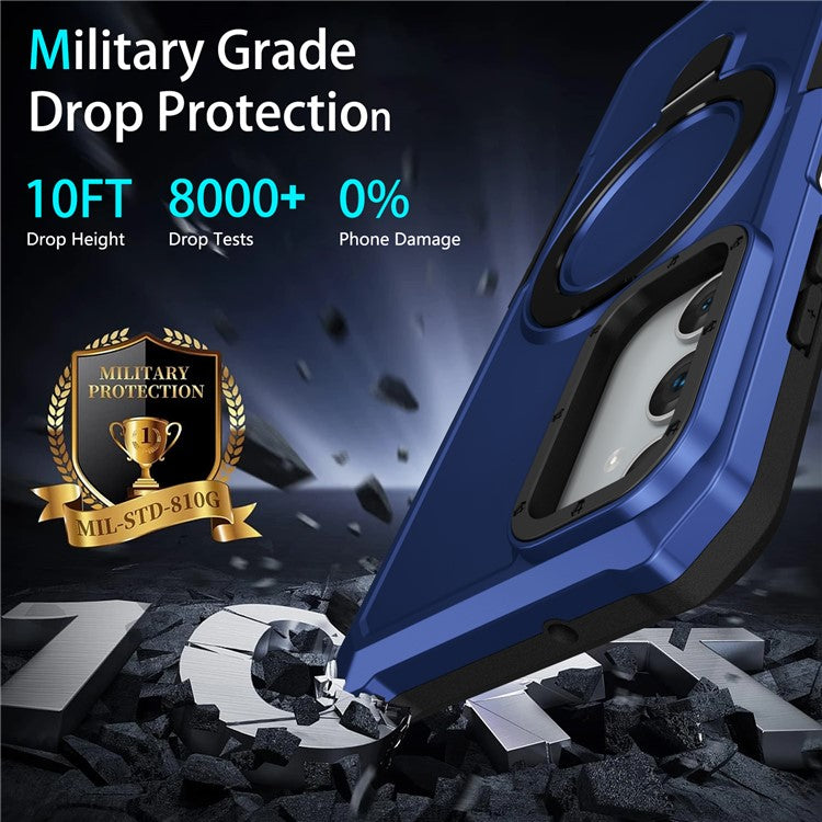 For Samsung Galaxy A05s 4G Cell Phone Case TPU+PC 2-in-1 Ring Kickstand Protective Shell