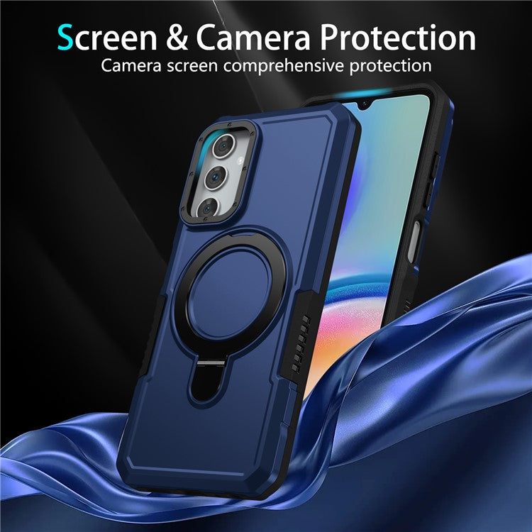 For Samsung Galaxy A05s 4G Cell Phone Case TPU+PC 2-in-1 Ring Kickstand Protective Shell