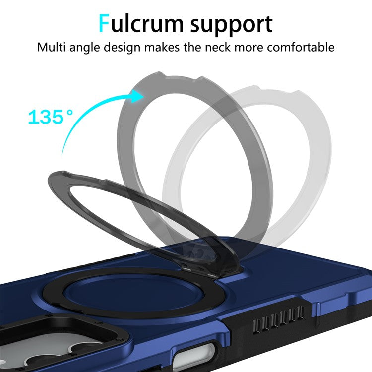 For Samsung Galaxy A05s 4G Cell Phone Case TPU+PC 2-in-1 Ring Kickstand Protective Shell
