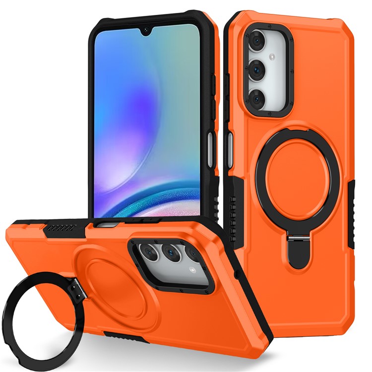 For Samsung Galaxy A05s 4G Cell Phone Case TPU+PC 2-in-1 Ring Kickstand Protective Shell
