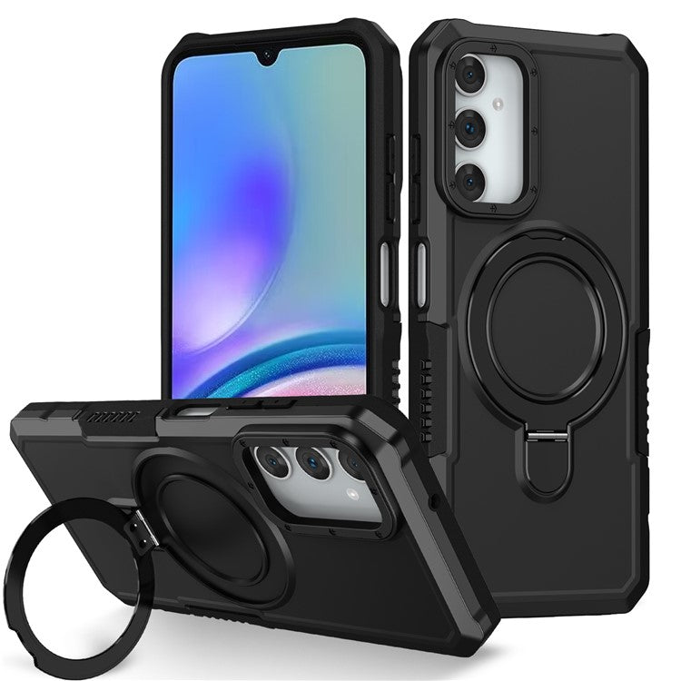 For Samsung Galaxy A05s 4G Cell Phone Case TPU+PC 2-in-1 Ring Kickstand Protective Shell
