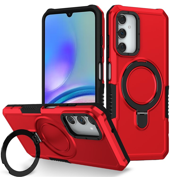 For Samsung Galaxy A05s 4G Cell Phone Case TPU+PC 2-in-1 Ring Kickstand Protective Shell