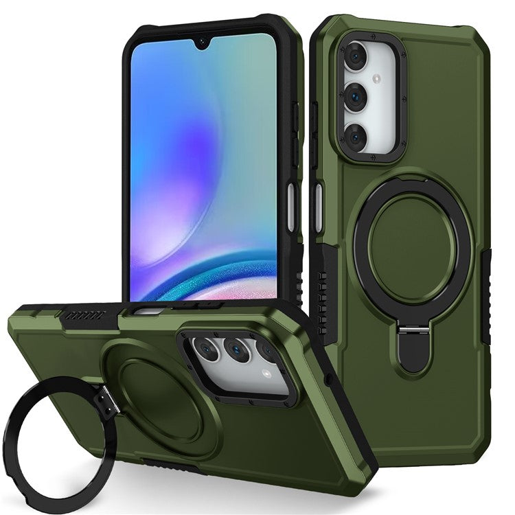 For Samsung Galaxy A05s 4G Cell Phone Case TPU+PC 2-in-1 Ring Kickstand Protective Shell