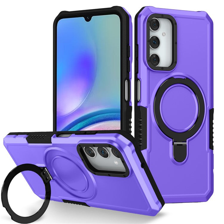 For Samsung Galaxy A05s 4G Cell Phone Case TPU+PC 2-in-1 Ring Kickstand Protective Shell