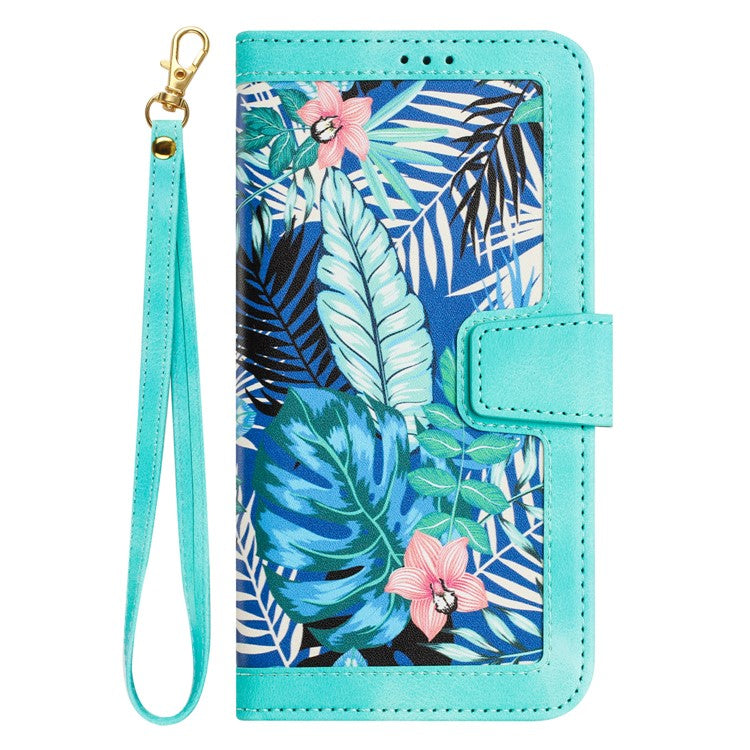 For Samsung Galaxy A15 4G / 5G Leather Case Flower Print Phone Cover with Card Slots