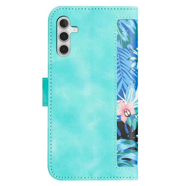 For Samsung Galaxy A15 4G / 5G Leather Case Flower Print Phone Cover with Card Slots