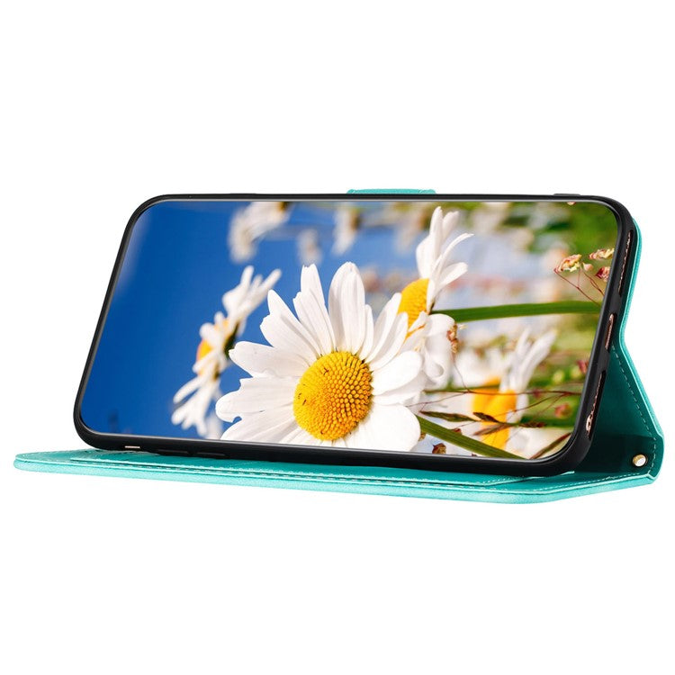 For Samsung Galaxy A15 4G / 5G Leather Case Flower Print Phone Cover with Card Slots