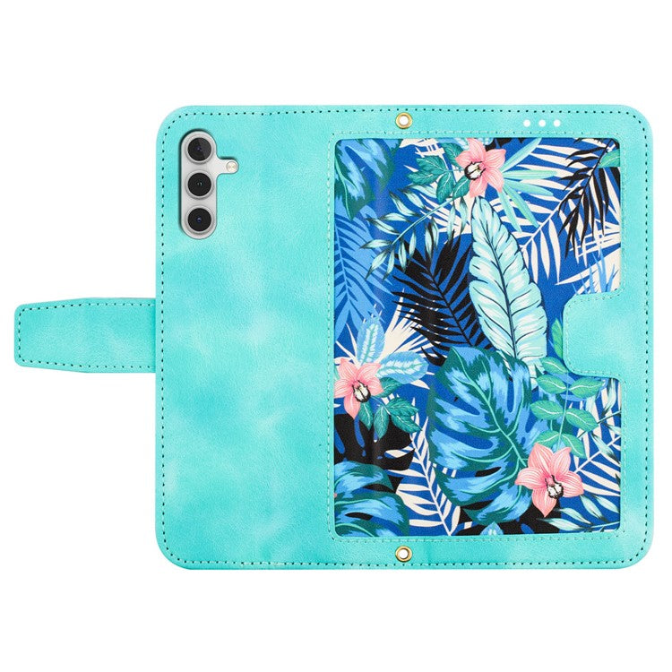 For Samsung Galaxy A15 4G / 5G Leather Case Flower Print Phone Cover with Card Slots