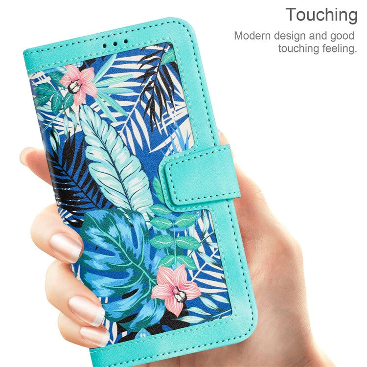 For Samsung Galaxy A15 4G / 5G Leather Case Flower Print Phone Cover with Card Slots