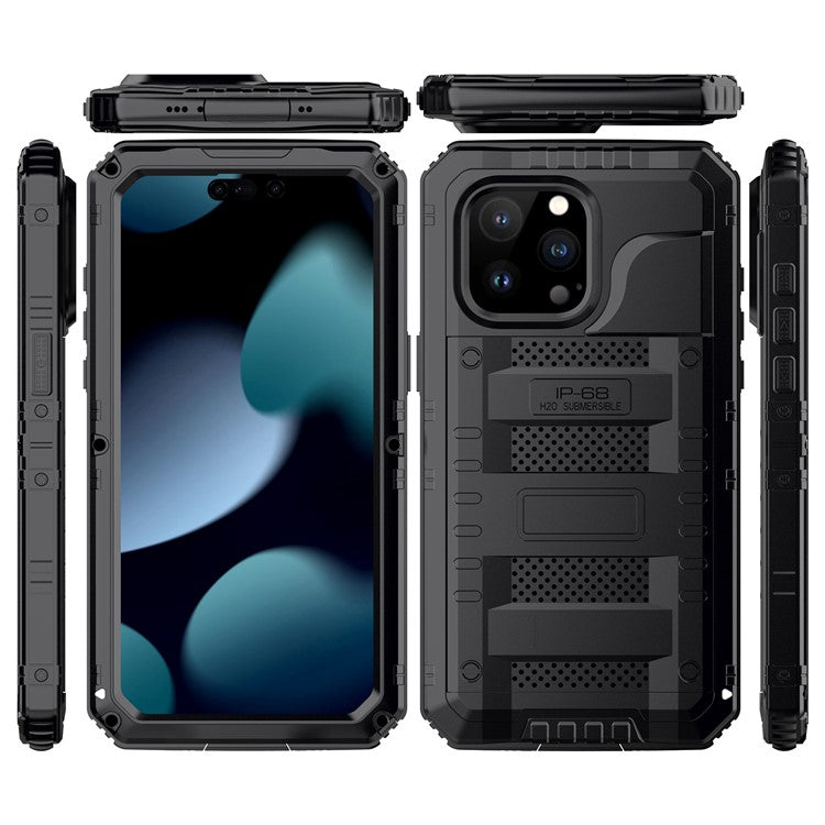 För iPhone 15 Pro Max IP68 Vattentätt fodral Anti-dropp telefonskal med skärmskydd