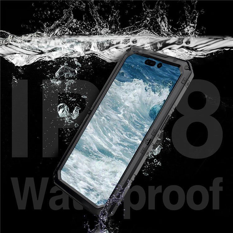 För iPhone 15 Pro Max IP68 Vattentätt fodral Anti-dropp telefonskal med skärmskydd